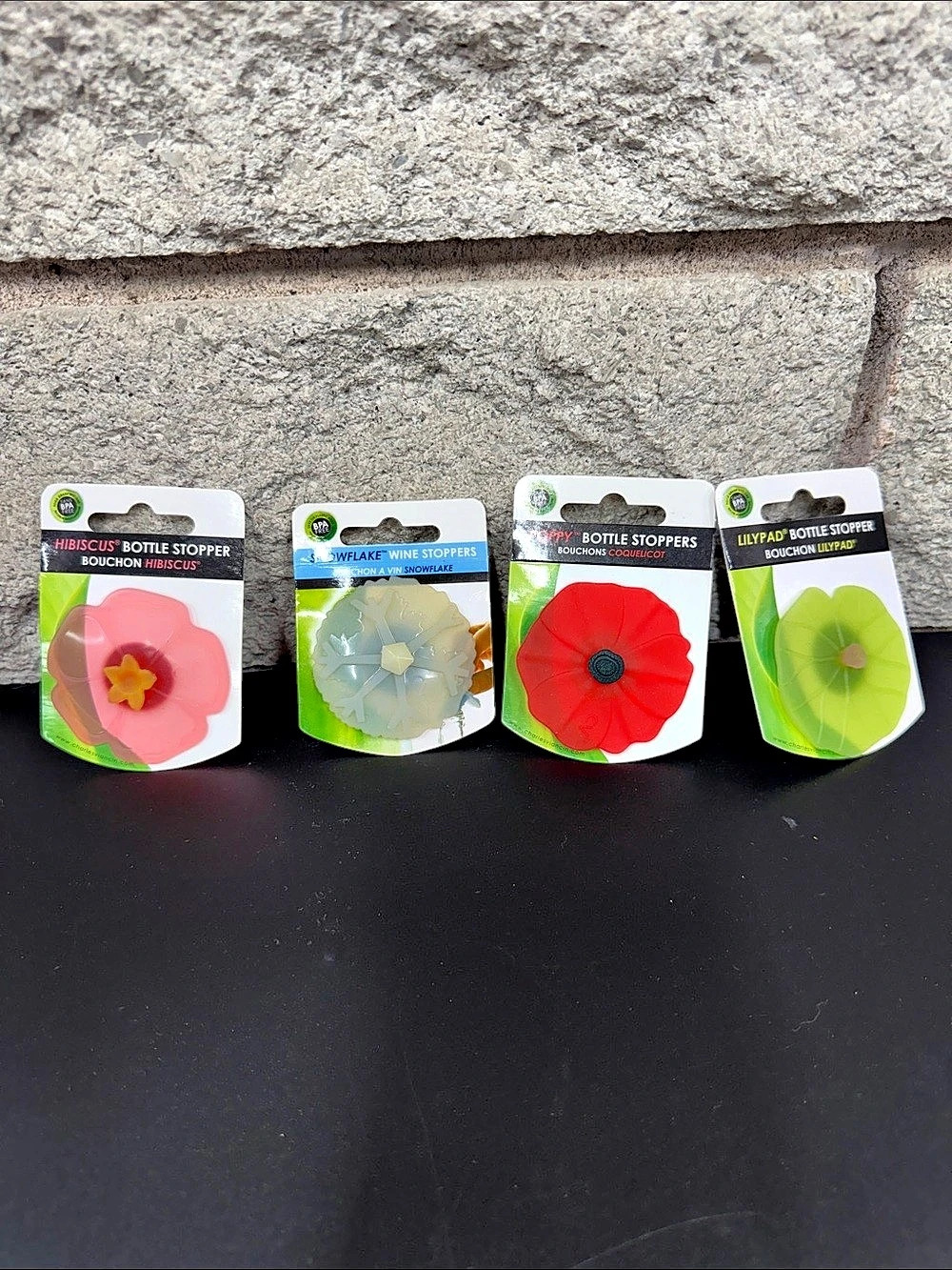 Charles Viancin Bottle Stopper Set (Hibiscus, Snowflake, Poppy, Lilypad) Flower
